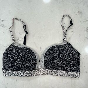 INTIMISSIMI Black/White Floral Lace Bra 34C
